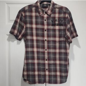 Harley-Davidson Men’s Short-Sleeve Button-Up Shirt In Size Large